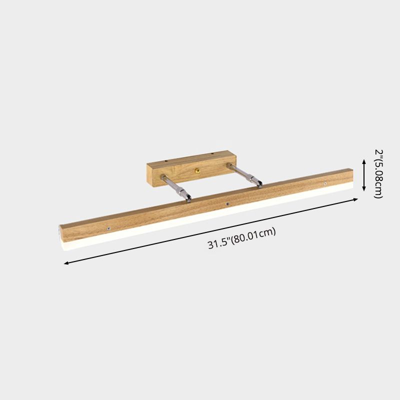 Rechteck Wandleuchte Einfachheitstil Holz LED Beige Wandmontage Leuchte Leuchte