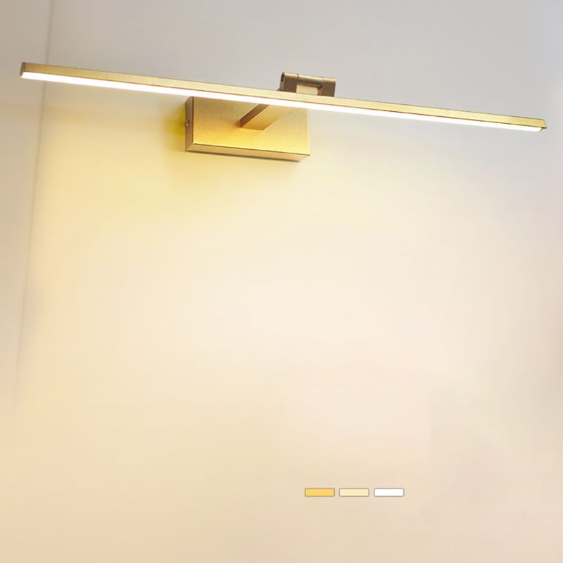 Lámpara de pared LED lineal dorada en modernos estilo conciso de aluminio de aluminio apliques con sombra de silicona