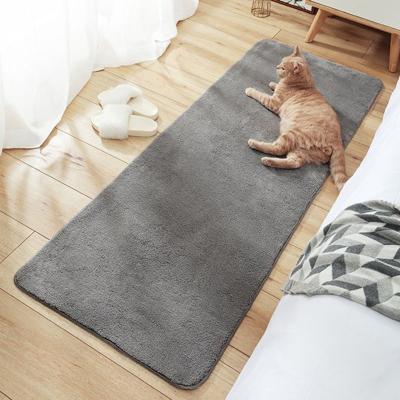 Casual Bedroom Rug Multi Colored Solid Color Area Carpet Lamb Wool Non-Slip Backing Pet Friendly Rug