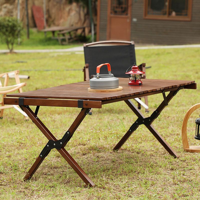 Modern Beech Wood Folding Table Outdoor Removable Camping Table