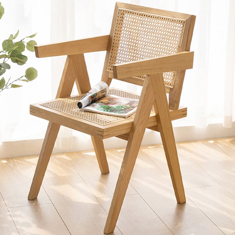 Modern Style Dining Chair Wooden Open Back Arm Chair for Home