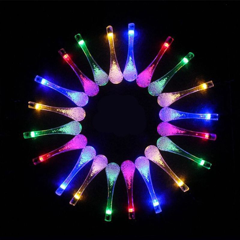 Modern Creative LED String Lights Plastic Teardrop Solar Energy Decorative Lamp for Outdoor