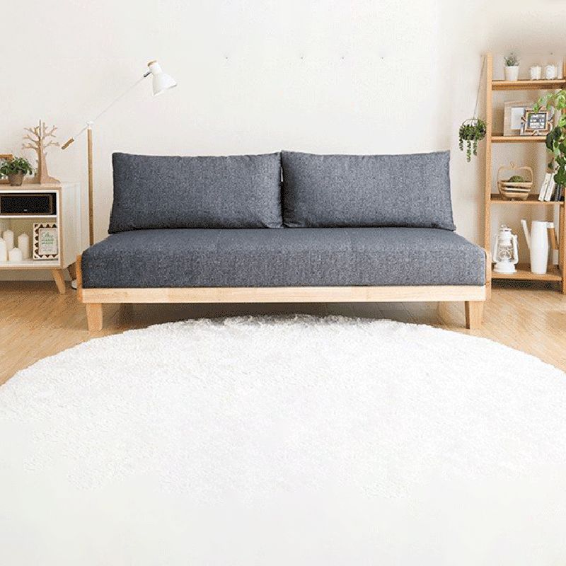 Linen Modern Armless Sofa Wooden Sleeper Sofa for Living Room, Apartment