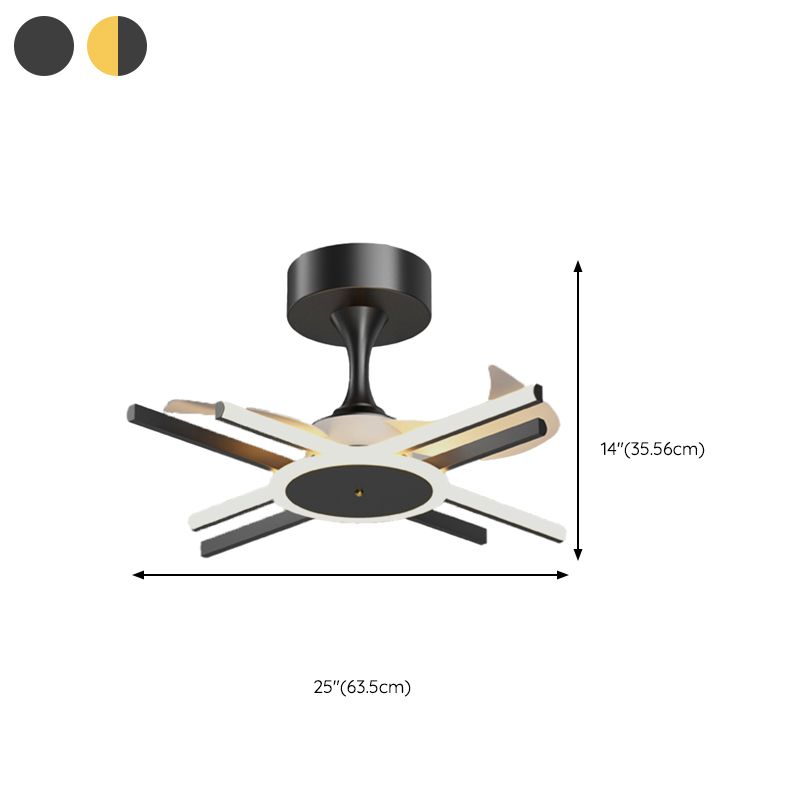 Sphere LED Modern Ceiling Fan Lighting in Black & Gold Contemporary Fan Ceiling