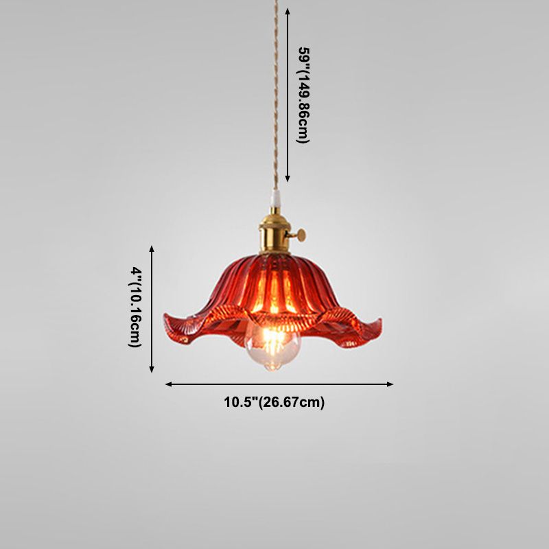 Red/Orange Single Head Pendant Light Modern Hanging Lamps for Kitchen Restaurant