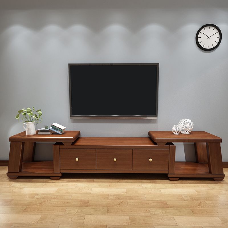 Modern Wood TV Stand Console Open Storage TV Media Stand for Living Room