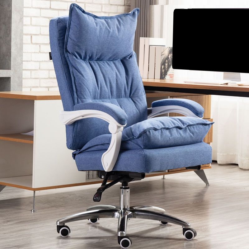 Metal Base Modern Office Chair with Wheels Executive Ergonomic Task Chair with Padded Arms