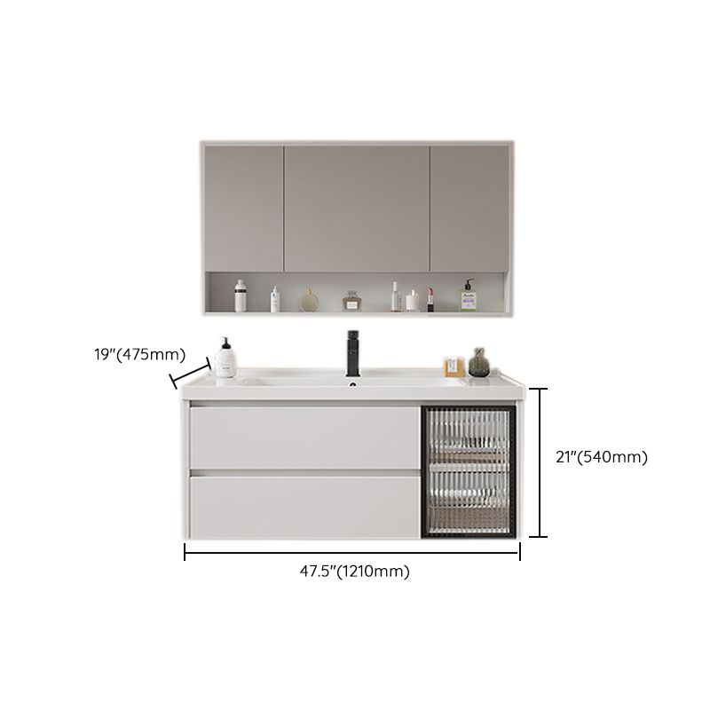 Modern Sink Vanity Solid Color Wall Mount Vanity Cabinet for Bathroom