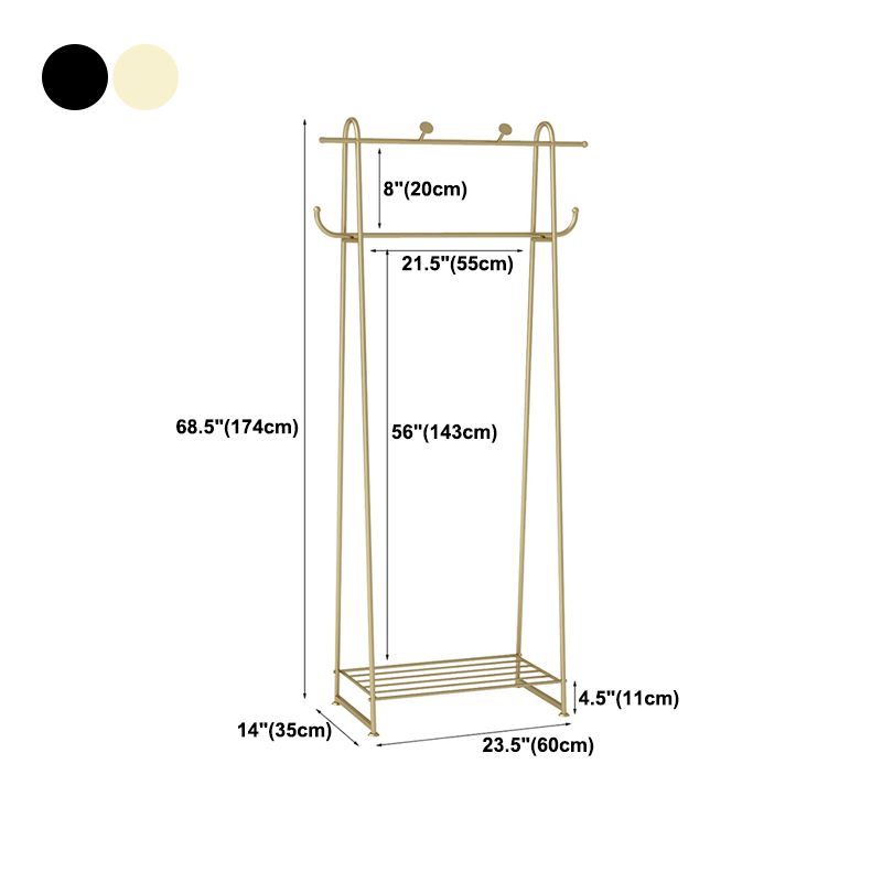 Contemporary Metal Hall Tree Hooks and Shelf Entryway Kit Coat Hanger