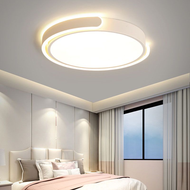 Single White Flush Mount Lighting LED Ceiling Light for Living Room