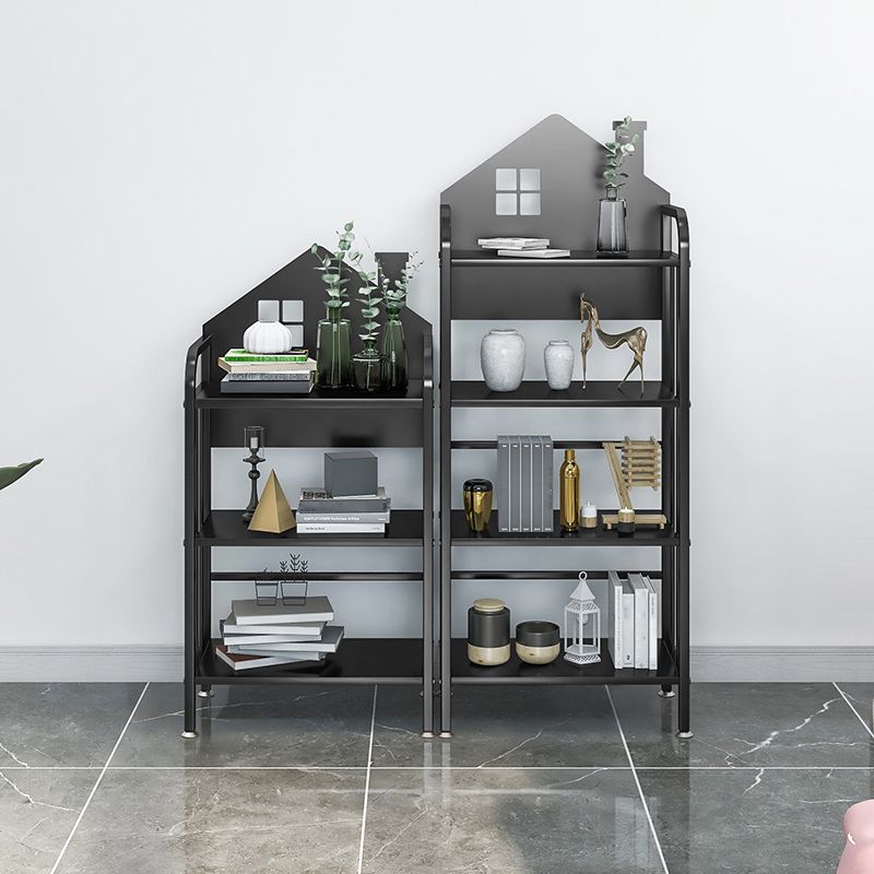 Industrial Freestanding Shelf Bookcase Metal Black Cube Storage Bookcase