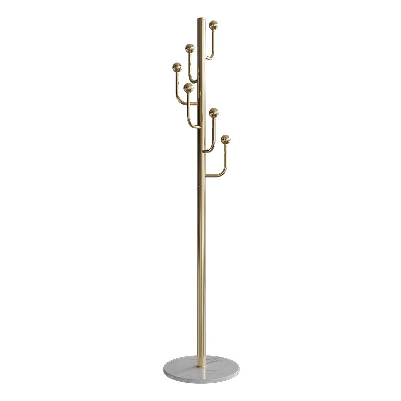 Modern Stainless Steel Hall Stand Marble Base Entry Hall Tree