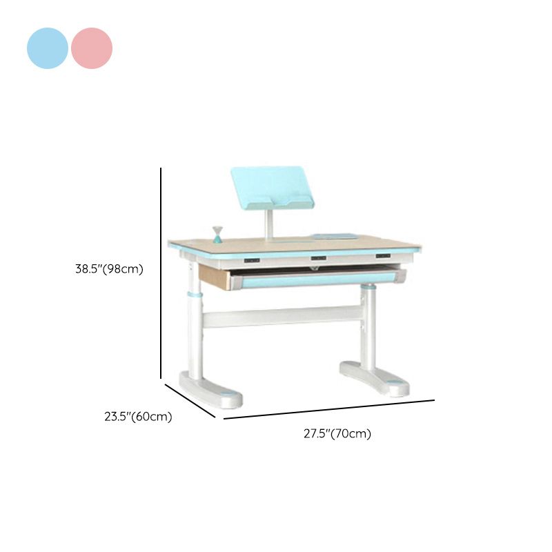 Light Children's Desk Adjustable Table with Chair Set with Storage Shelves