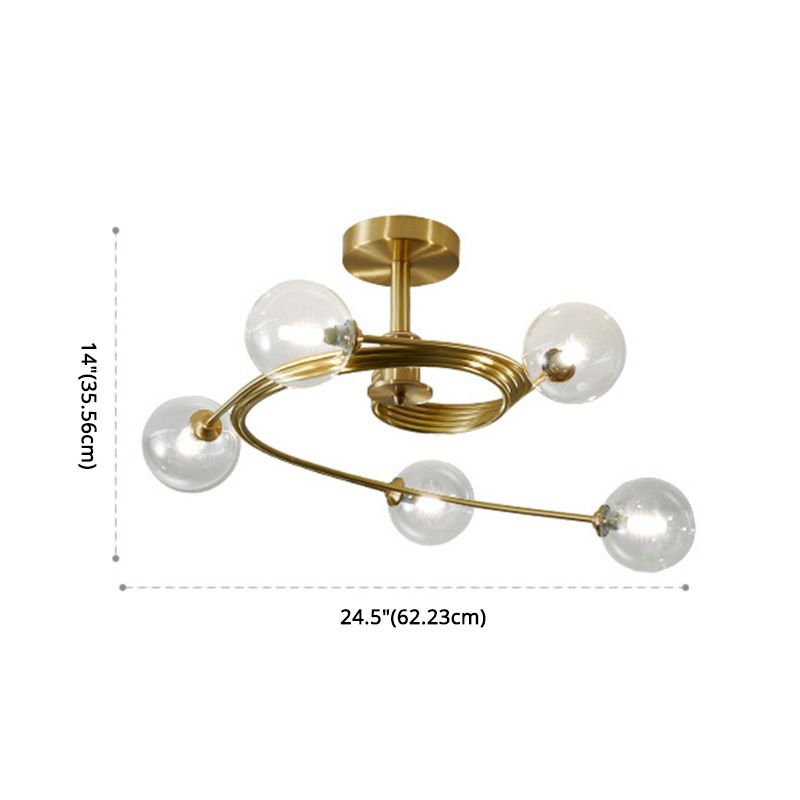 Bubbles Semi Flush Mount Light Fixture Contemporary Glass Ceiling Mount Chandelier