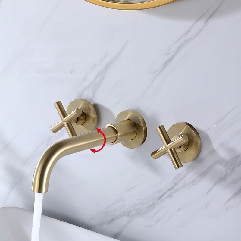 Circular Widespread Wall Mounted Bathroom Sink Faucet Brass Brass Bathroom Faucet