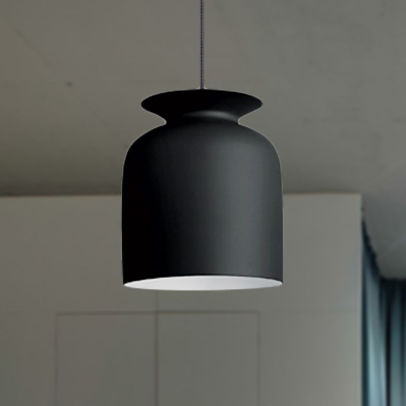 Hotel Restaurant Bowl Pendant Lamp Metal One Light Modern Monochrome Suspension Light