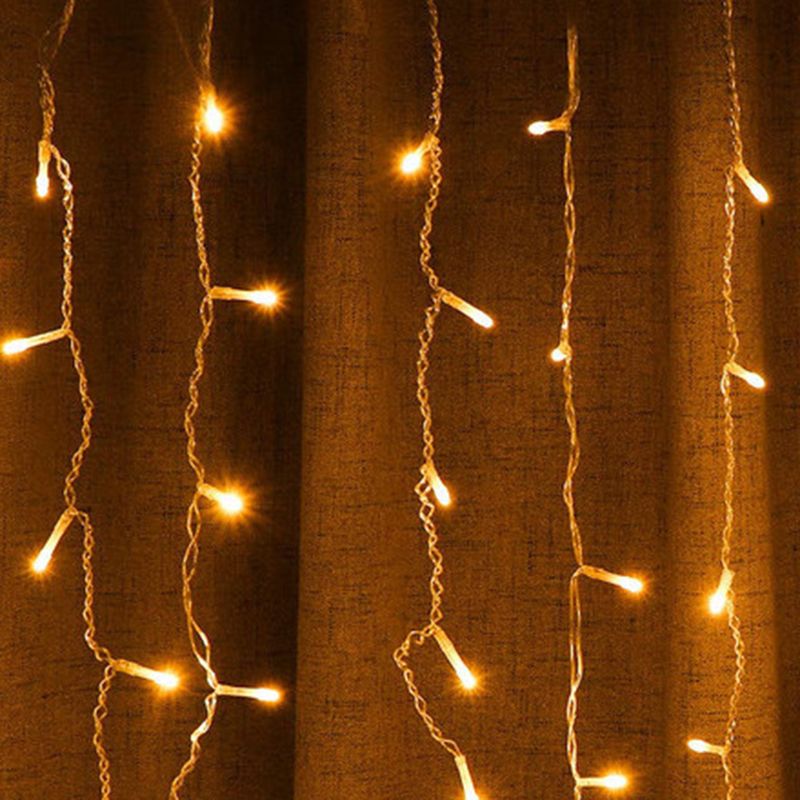 Nordic Icicles Curtain String Lights Plastic Outdoor LED Solar Christmas Light