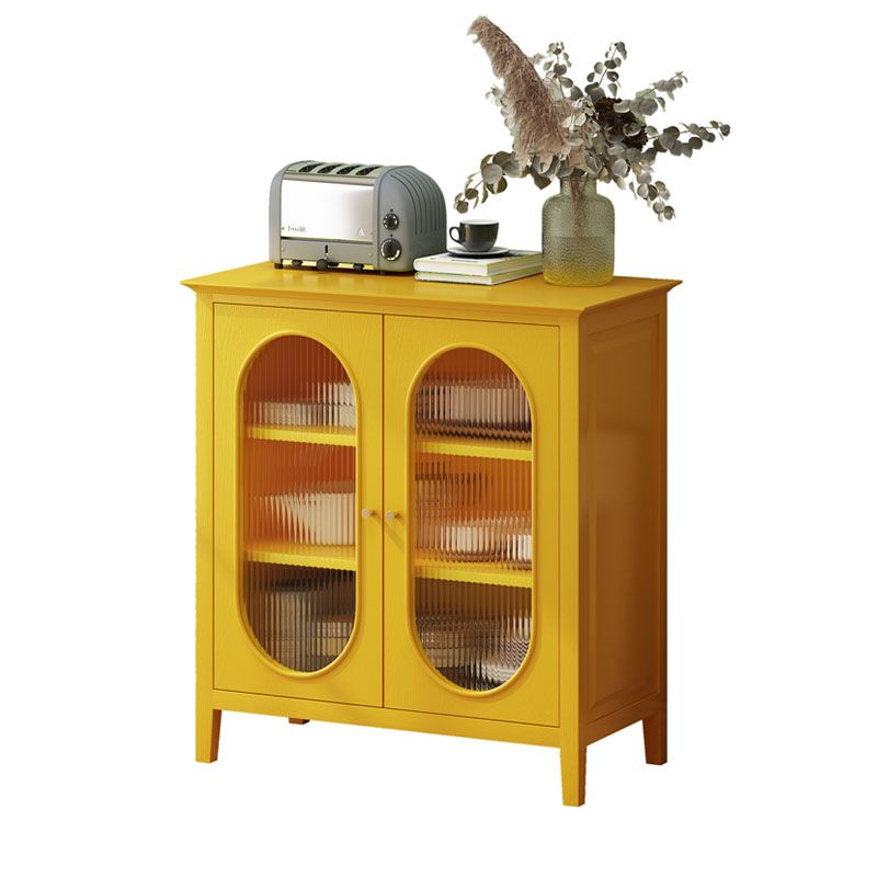 Glam Style Buffet Stand Solid Wood Buffet Sideboard with 2 Doors  , 33.46"W