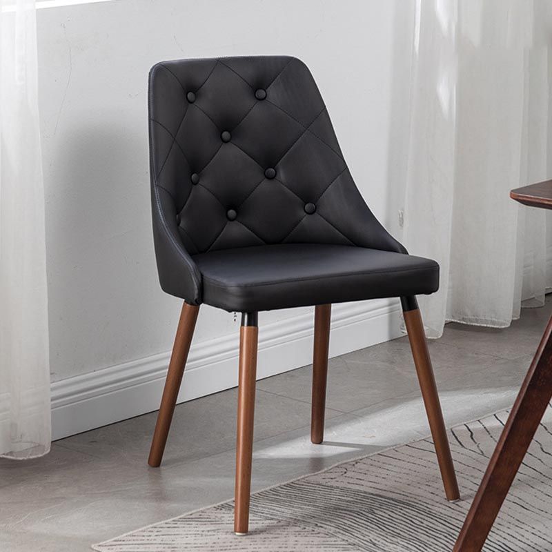 Modern PU Leather Dining Chairs Parsons Chair in Matte Finish for Indoor