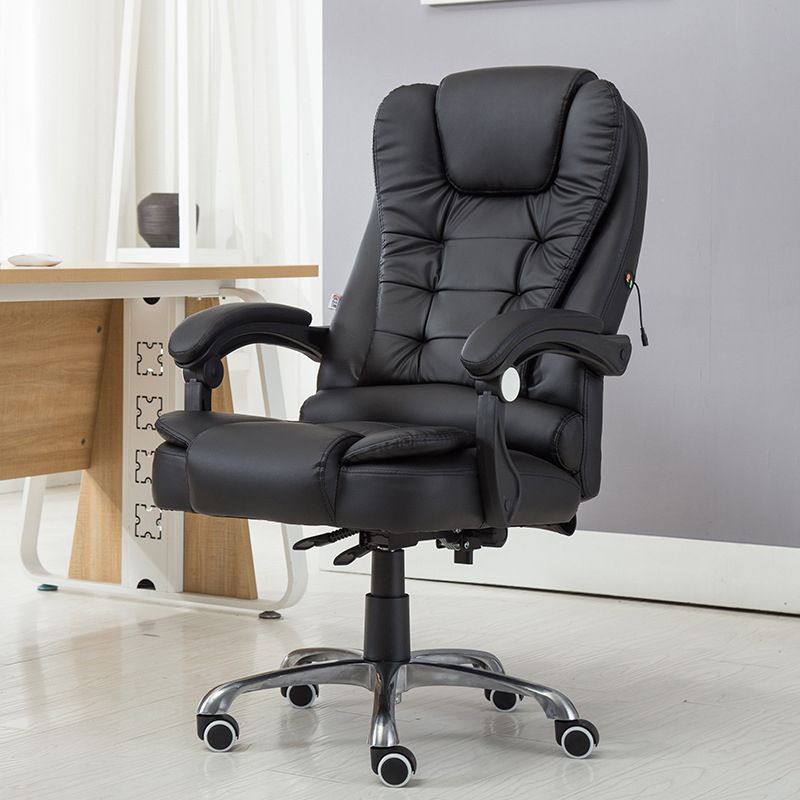 Contemporary Office Chair with Silver Metal Base Executive Ergonomic Computer Chair