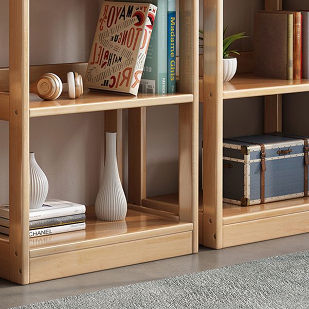 Modern Standard Bookshelf Wooden Open Back Bookcase with Rectangular Shelves