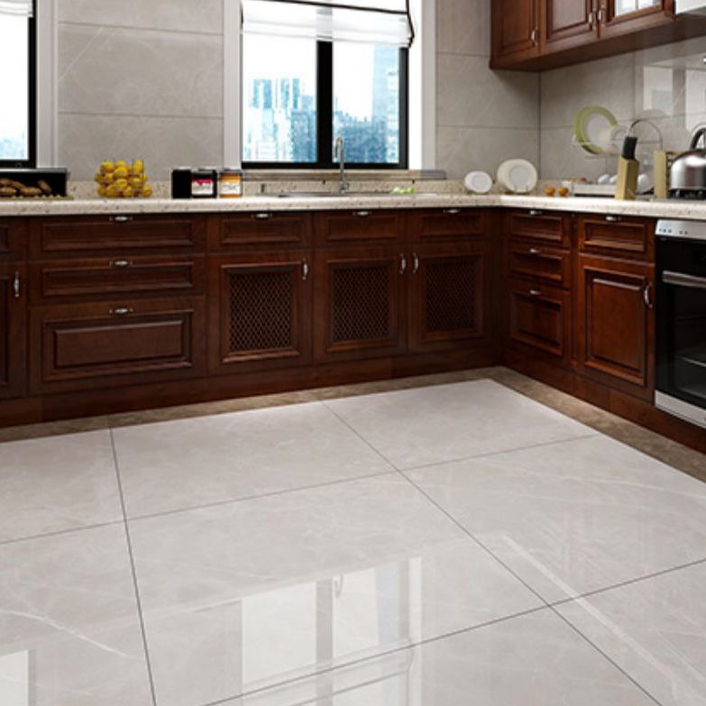 Square Floor Tile Straight Edge Polished Water Resistant Singular Tile