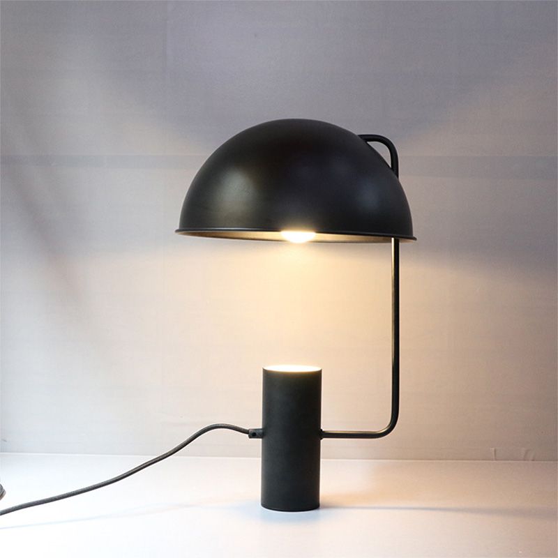 Hemisphere Nightstand Lamp Contemporary Metal 1 Bulb Reading Book Light in Black