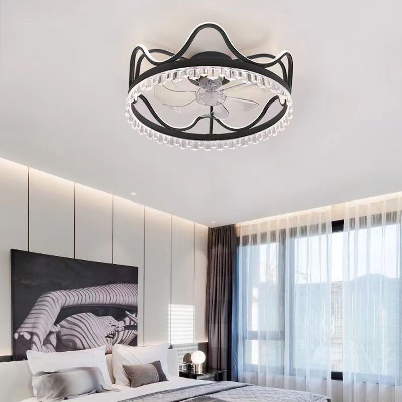 Modern Style Ceiling Fan Lighting Metal 1 Light Ceiling Fan Lighting for Bedroom