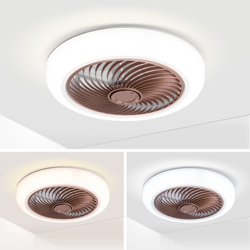 Metal Ceiling Fan Lighting Modern Style 1 Light Ceiling Fan Light for Dining Room