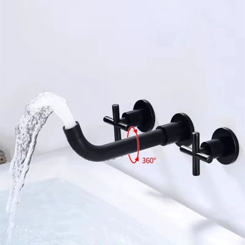 Modern 1 or 2-Handle Bathroom Sink Faucet Circular Wall Mounted Bathroom Faucet.