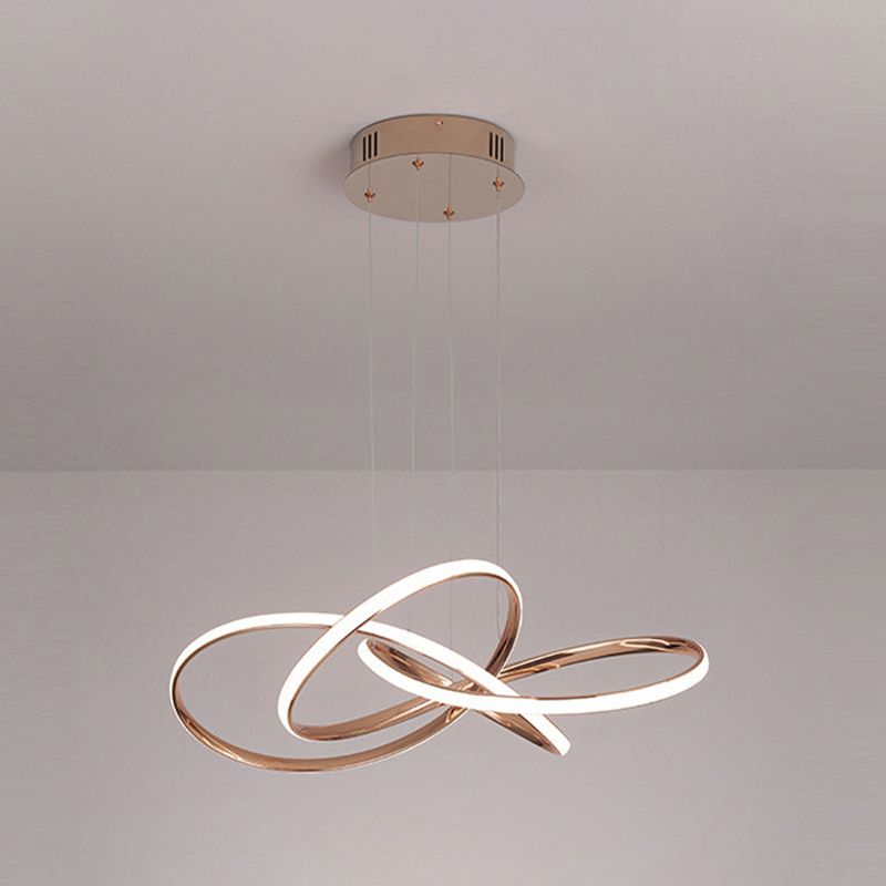 Linear Shape Metal Pendant Light Fixture Modern 1 Light Hanging Light Fixture