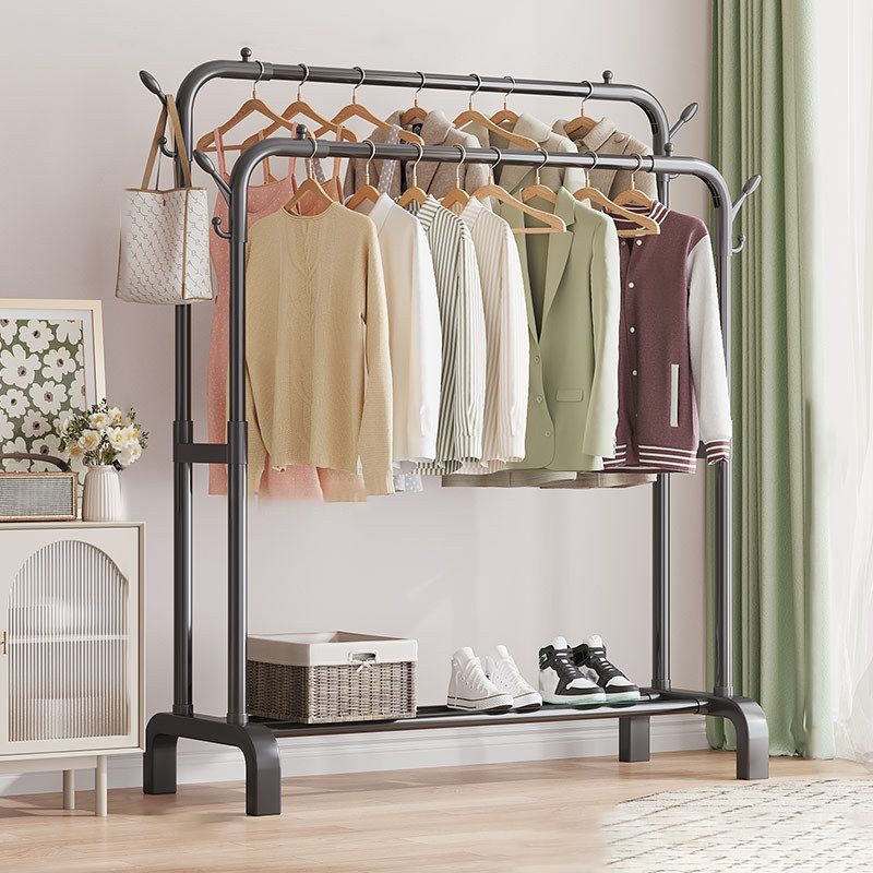 Contemporary Metal Coat Rack Storage Shelving Coat Rack with Coat Hooks