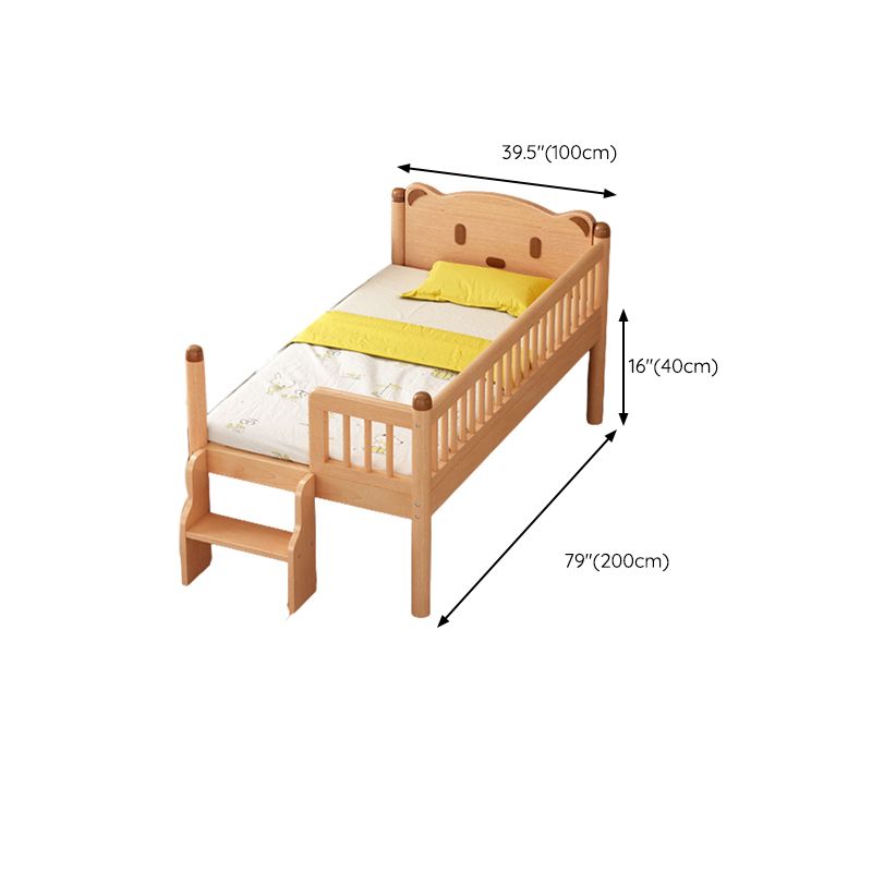 Scandinavian Solid Wood Nursery Bed Guardrail Rectangle Baby Crib