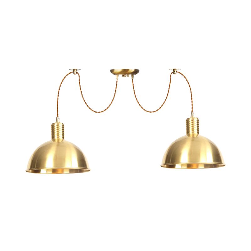 Gomed Metallic Swag Multi-Light hanger Industrial 2/3/4 Lights CloS Shop Hanging Lamp Fixture in Gold