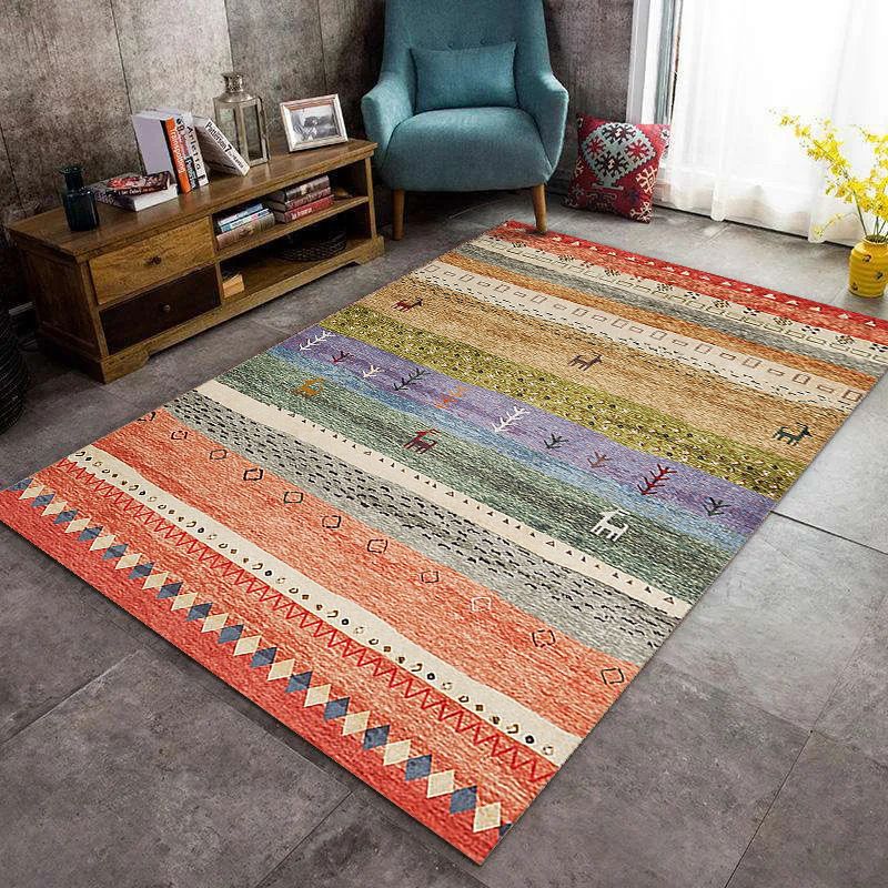 Beige Traditional Rug Polyester Graphic Rug Non-Slip Backing Rug for Living Room