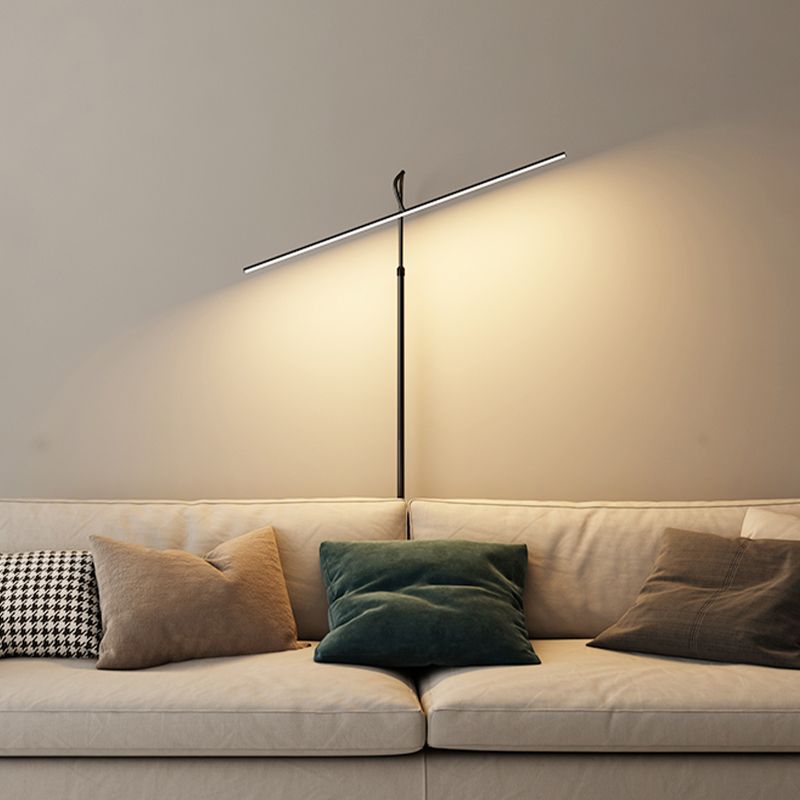 Modern Style Linear Shape Floor Lighting Metal 1 Light Floor Lamp for Restaurant