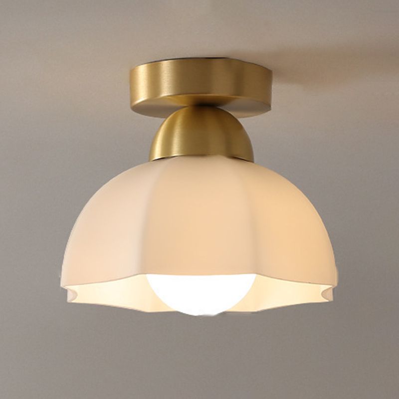 1-Light Ceiling Light Modern Ceiling Mount Lamp with Copper for Corridor