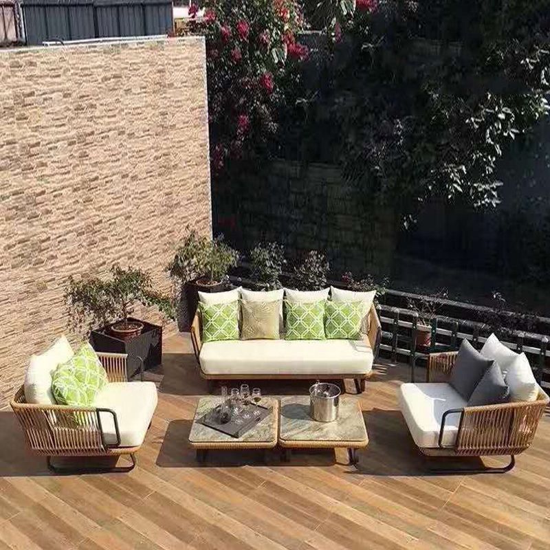 Tropical Outdoor Loveseat Water Resistant Outdoor Patio Sofa with Cushions