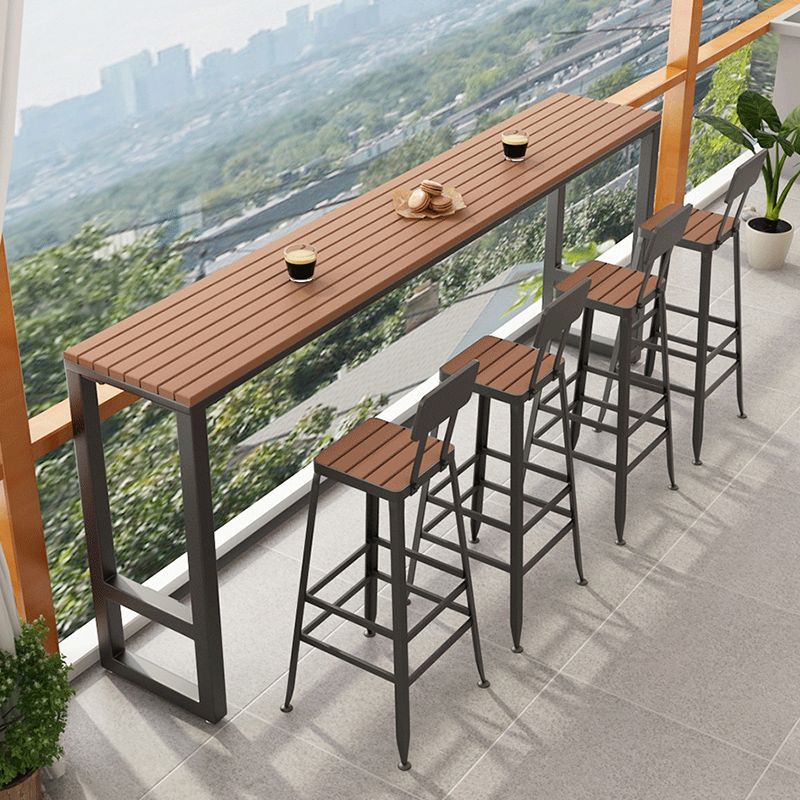 Industrial Artificial Wood Bar Table Set 1/2/5 Pieces Counter Table Set for Outdoor