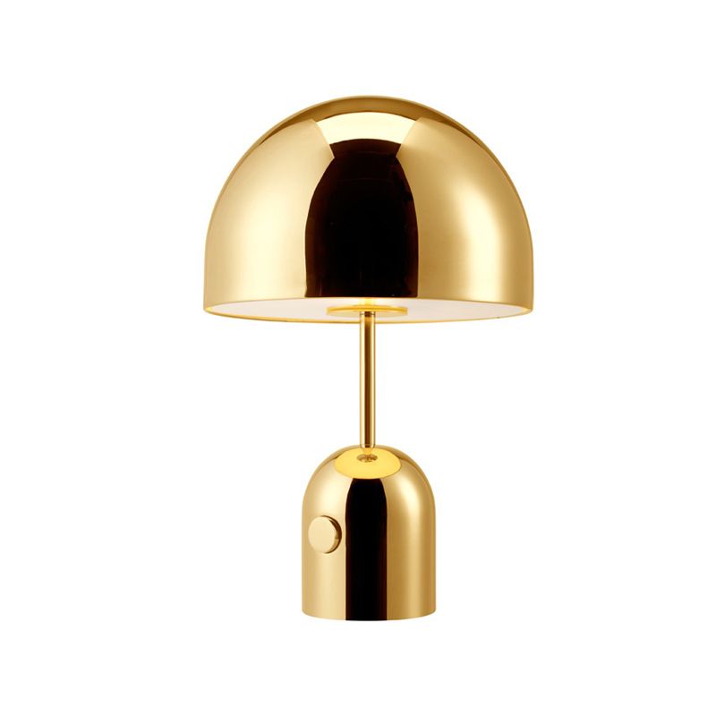 Contemporary 1 Bulb Nightstand Lamp Gold Dome Reading Book Light with Metal Shade