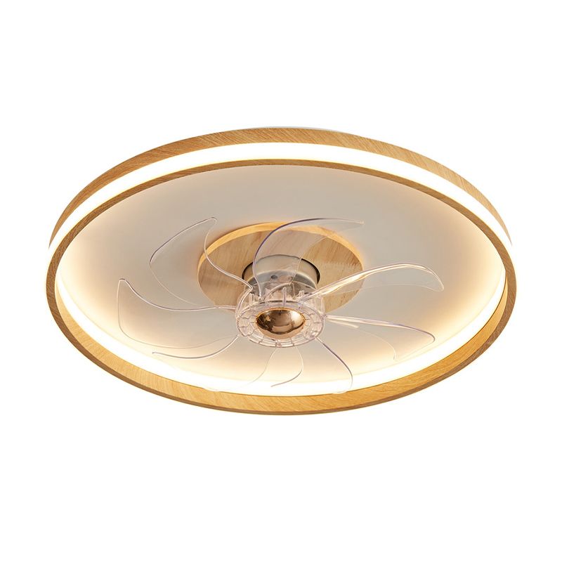 Modern Single Beige/Brown Ceiling Fan Lamp LED Ceiling Fan Light for Living Room