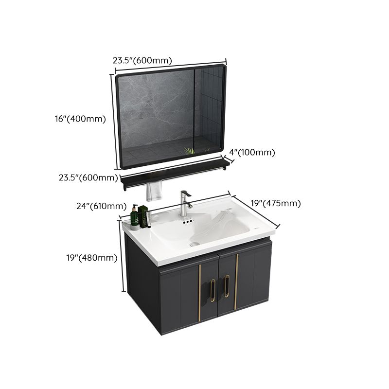 Modern Wall Mount Bathroom Vanity Set Faucet Included Bathroom Vanity