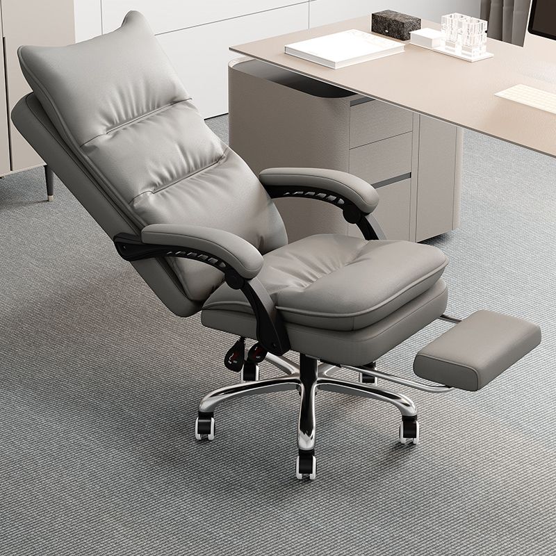 Leather Padded Arms Office Chair No Distressing Ergonomic Desk Chair with Wheels