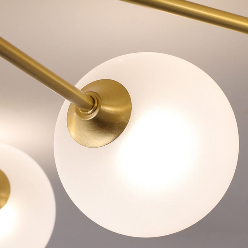 Nordic Style Golden Ceiling Light Ball Shape Ceiling Lamp with Glass Shade for Bedroom