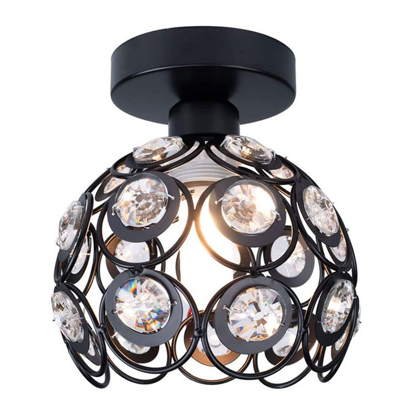 Modern Crystal Ceiling Light Minimalist Flush Mount Light Fixture for Bedroom