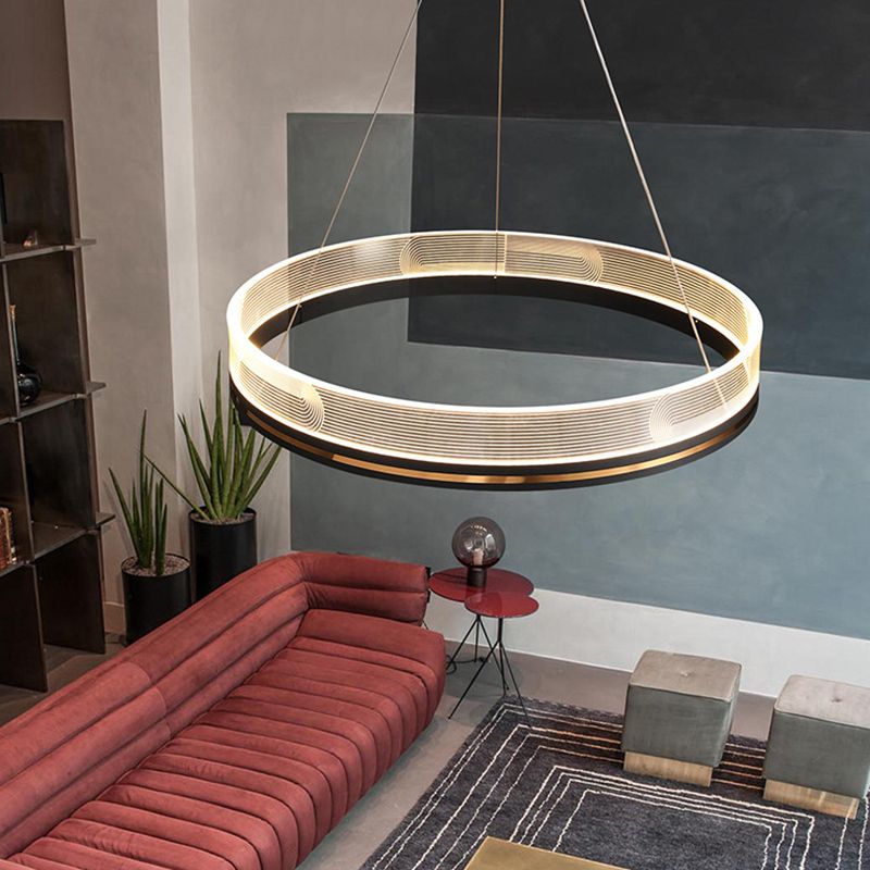 Round Hanging Light Kit Modern Style Metal 1 Light Hanging Ceiling Lights