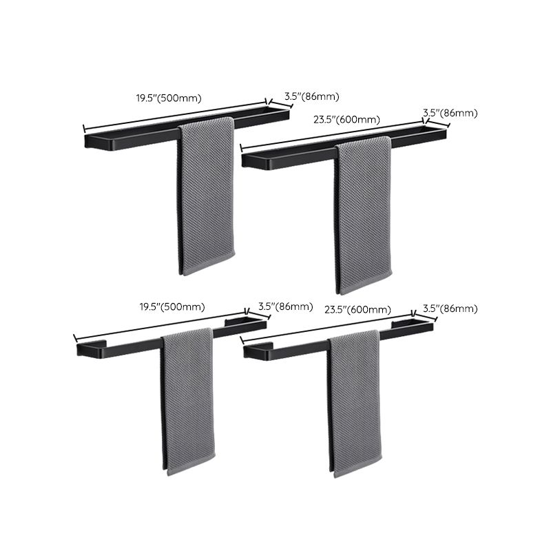 Matte Black 5-Piece Modern Bathroom Accessory as Individual or as a Set with Towel Bar