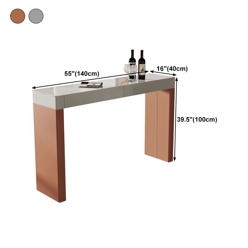 Contemporary Rectangle Bar Counter Table Sintered Stone Dining Table for Kitchen