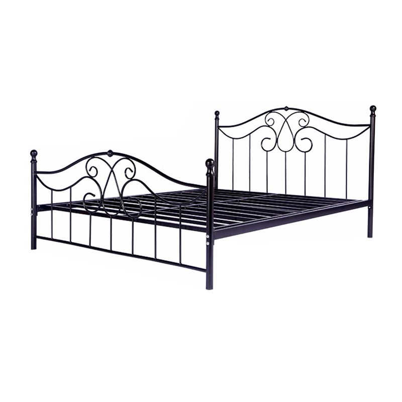 Metal Bed with Headboard Modern High Open-Frame Standard Bed