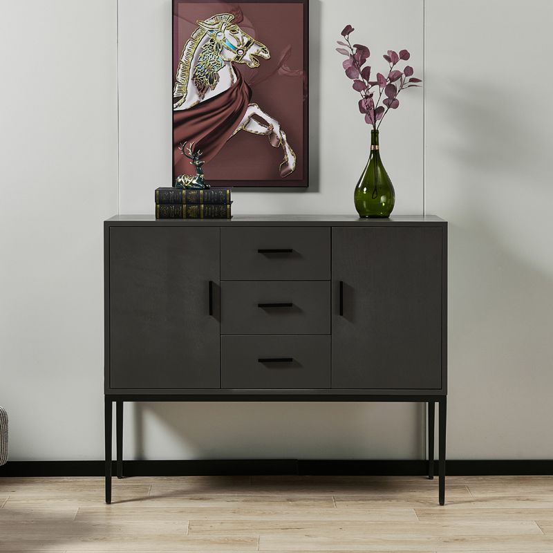 Glam Sideboard Table with Stone Top Buffet Sideboard Cabinets and Storage